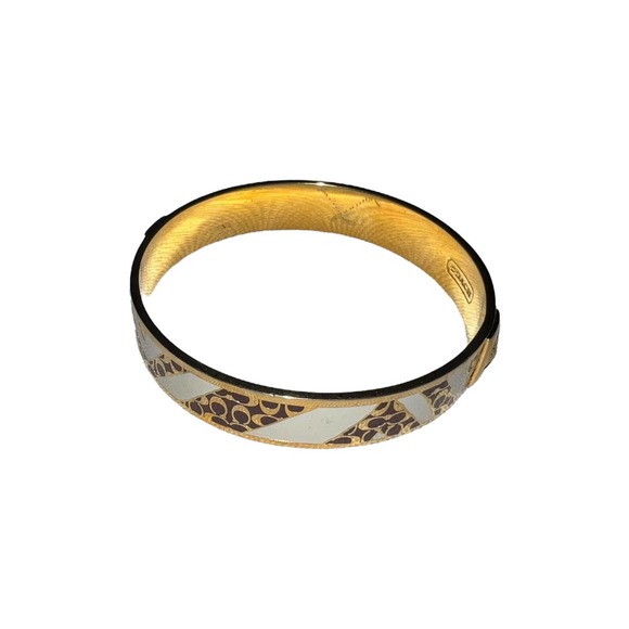 Coach Gold/Cream Signature Bangle Bracelet - Picture 4 of 6